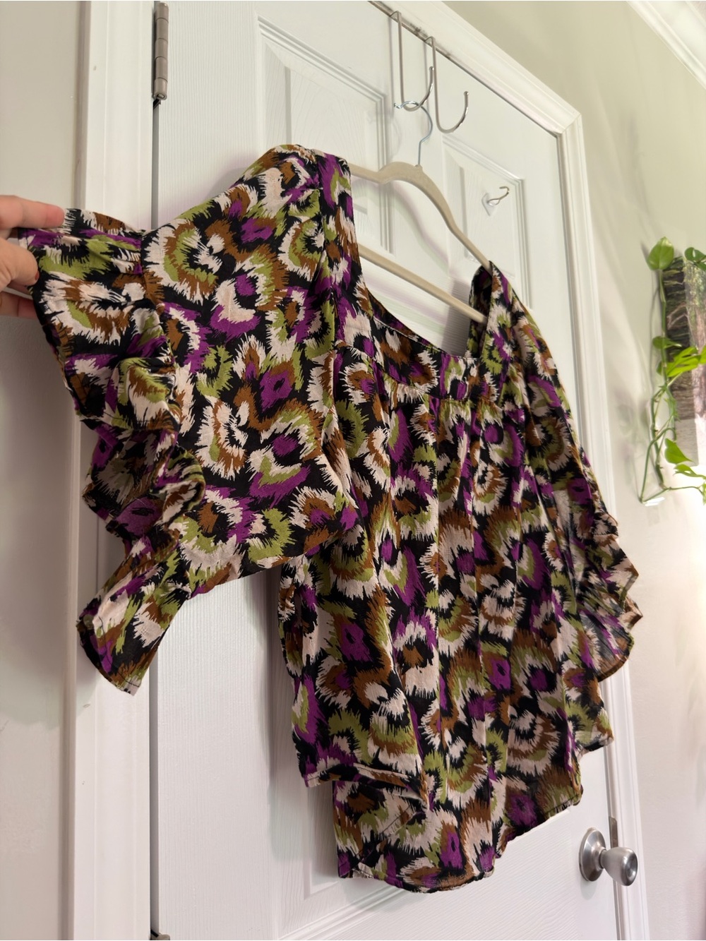 Terra Sky 100% Cotton Boho Hawaiian Fairy Vibe Ruffle Flutter Sleeve 2X - Picture 6 of 9